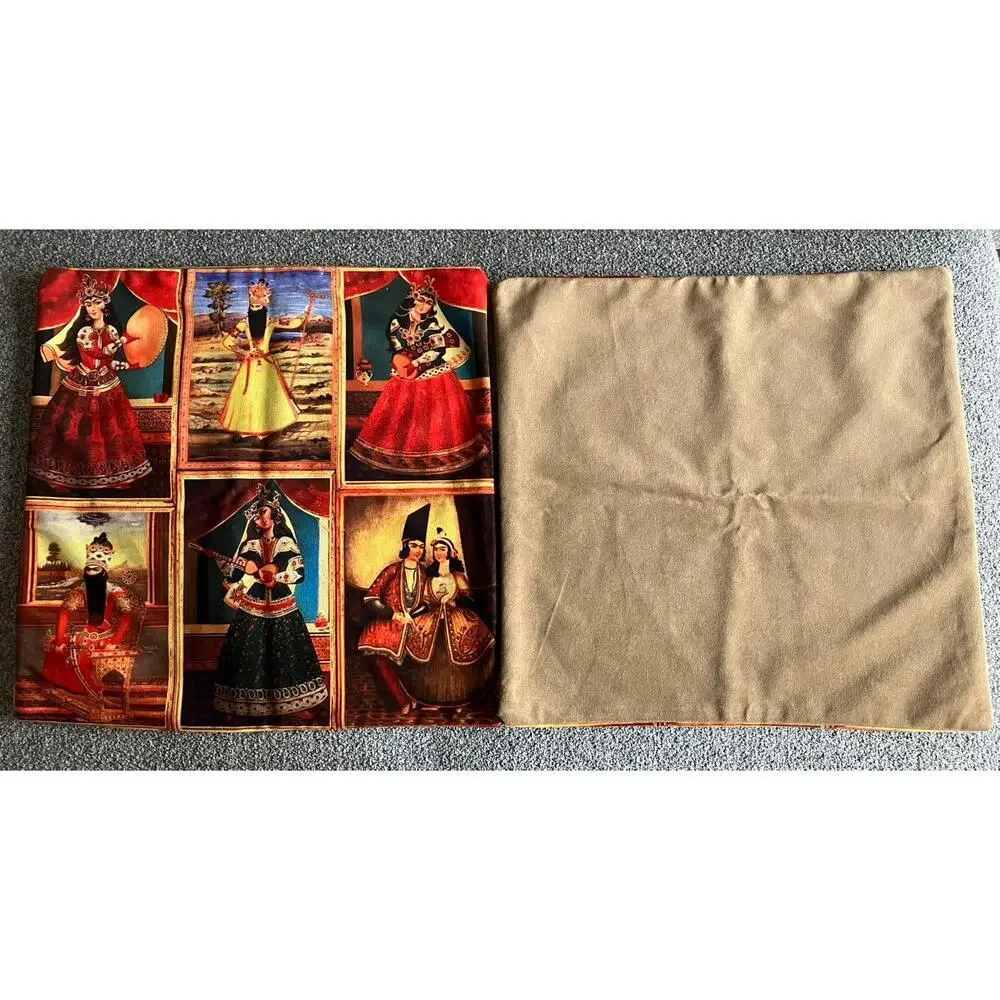 Persian Iranian Music Art Pillow Cover Sets of Two 16 Inch X 16 Inch